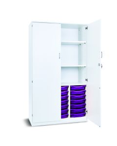 21 Single Tray Storage Cupboard White Purple