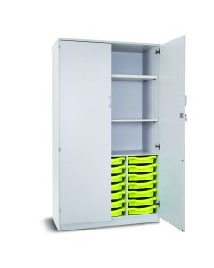 21 Single Tray Storage Cupboard Grey Lime