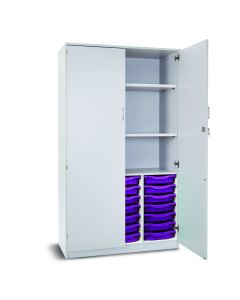 21 Single Tray Storage Cupboard Grey Purple
