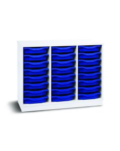 24 Single Premium Tray Unit White Blue