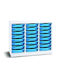 24 Single Premium Tray Unit White Cyan
