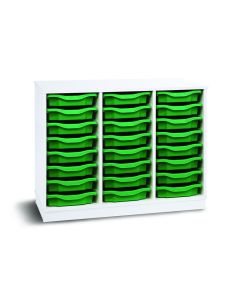 24 Single Premium Tray Unit White Green
