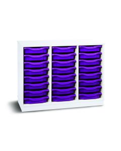 24 Single Premium Tray Unit White Purple