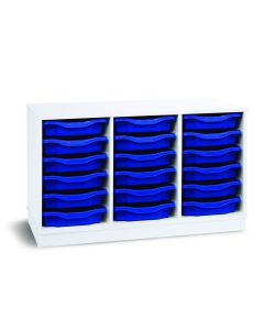 18 Single Premium Tray Unit White Blue
