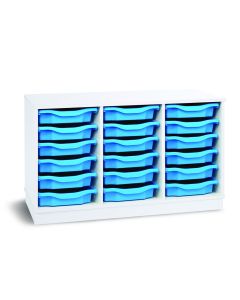 18 Single Premium Tray Unit White Cyan
