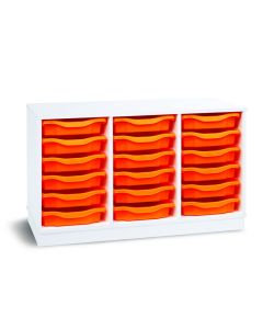 18 Single Premium Tray Unit White Tangerine
