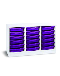 18 Single Premium Tray Unit White Purple