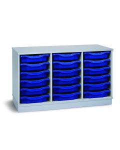 18 Single Premium Tray Unit Grey Blue