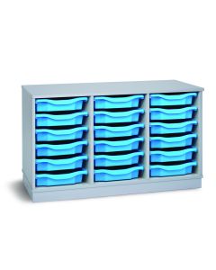 18 Single Premium Tray Unit Grey Cyan