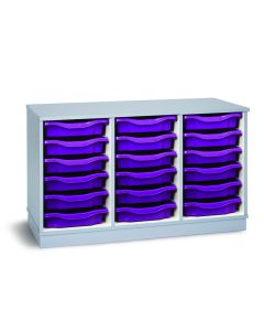 18 Single Premium Tray Unit Grey Purple