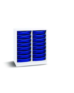 16 Single Tray Unit White Blue