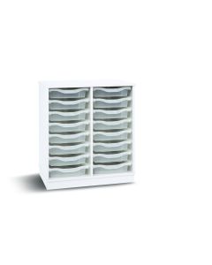 16 Single Tray Unit White Clear