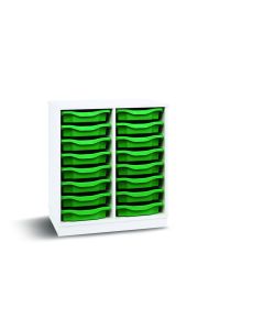 16 Single Tray Unit White Green