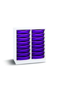 16 Single Tray Unit White Purple