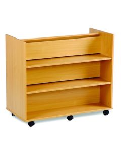 Library Unit with 3 Angled  & 3 Horizontal Shelves Maple