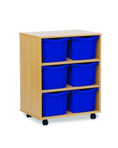 6 Triple Tray Unit Beech Blue
