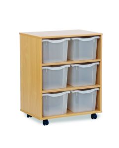 6 Triple Tray Unit Beech Clear
