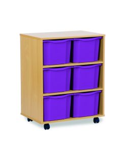 6 Triple Tray Unit Beech Purple