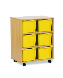 6 Triple Tray Unit Beech Yellow