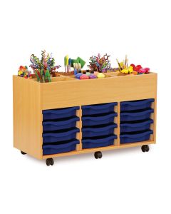 6 Bay Kinderbox Beech Single Trays Blue