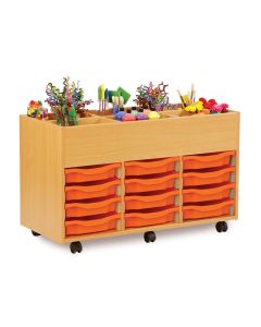 6 Bay Kinderbox Beech Single Trays Tangerine