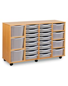 16 Single, 4 Double, 3 Triple Tray Unit Clear