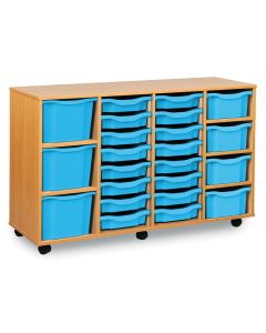 16 Single, 4 Double, 3 Triple Tray Unit Cyan