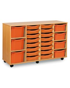 16 Single, 4 Double, 3 Triple Tray Unit Tangerine