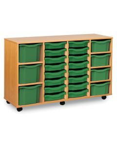 16 Single, 4 Double, 3 Triple Tray Unit Green