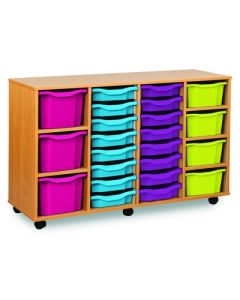 16 Shallow, 4 Double & 3 Triple Tray Unit Beech Multi - please specify