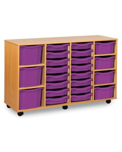 16 Single, 4 Double, 3 Triple Tray Unit Purple