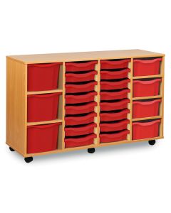 16 Single, 4 Double, 3 Triple Tray Unit Red