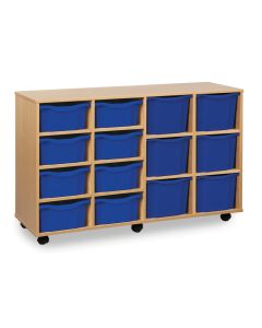 8 Double & 6 Triple Tray Unit Beech Blue