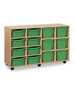 8 Double & 6 Triple Tray Unit Beech Green