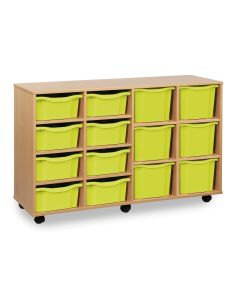 8 Double & 6 Triple Tray Unit Beech Lime