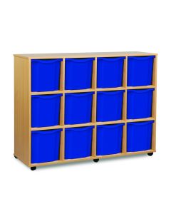 12 Quad Tray Unit Beech Blue