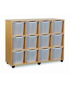 12 Quad Tray Unit Beech Clear