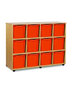 12 Quad Tray Unit Beech Tangerine