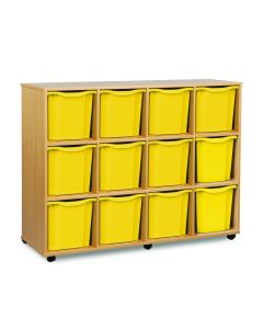12 Quad Tray Unit Beech Yellow