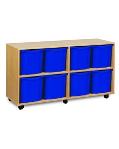 8 Quad Tray Unit Beech Blue