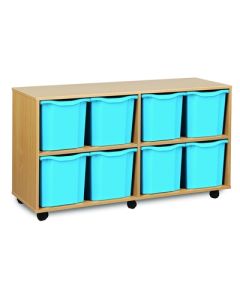 8 Quad Tray Unit Beech Cyan