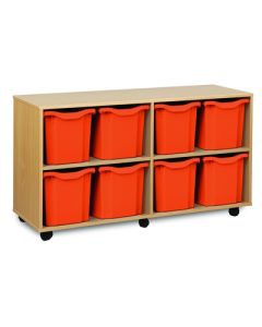 8 Quad Tray Unit Beech Tangerine
