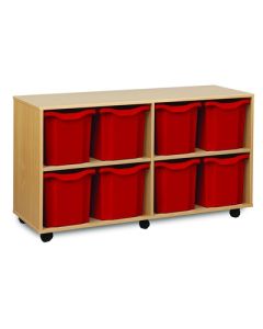 8 Quad Tray Unit Beech Red