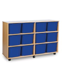 12 Triple Tray Unit Beech Blue