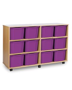 12 Triple Tray Unit Beech Purple