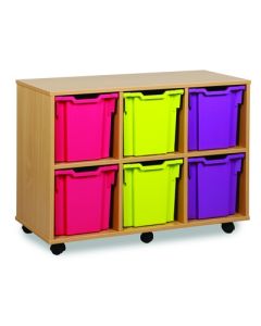 6 Quad Tray Unit Beech Blue