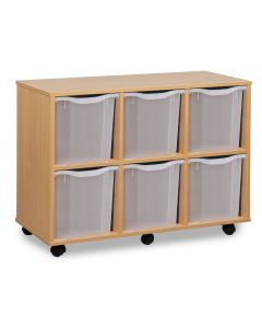 6 Quad Tray Unit Beech Clear