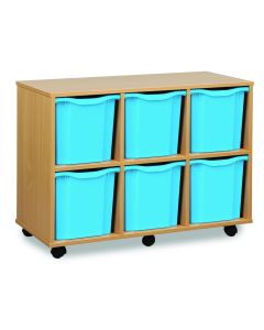 6 Quad Tray Unit Beech Cyan