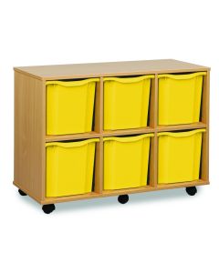 6 Quad Tray Unit Beech Yellow