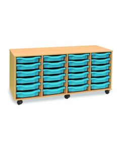24 Single Tray Horizontal Unit Cyan